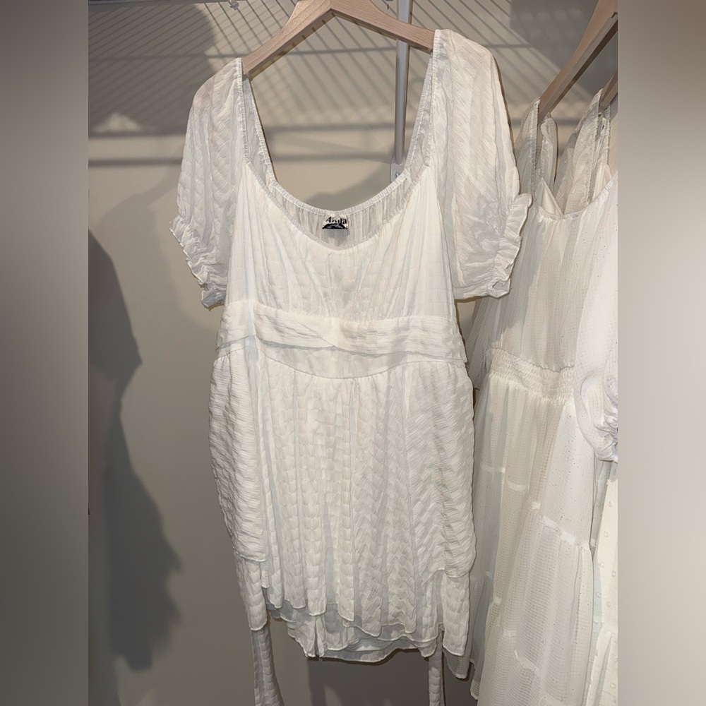White Pleated Short Sleeve Romper